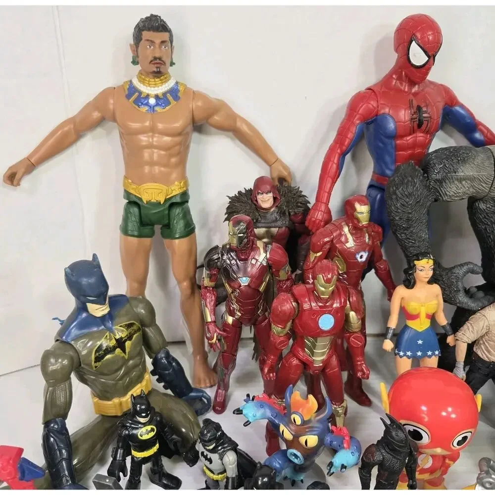 Mixed Action Figure Toy Lot Marvel DC Batman Spider-Man Iron Man Hulk Robin More